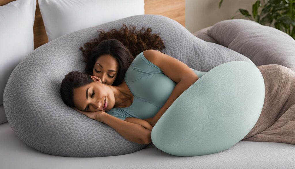 comfortable sleep with boppy pregnancy pillow