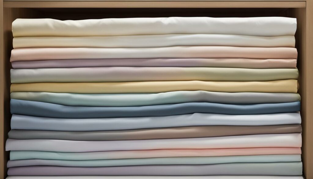 Pillowcases neatly folded and stored