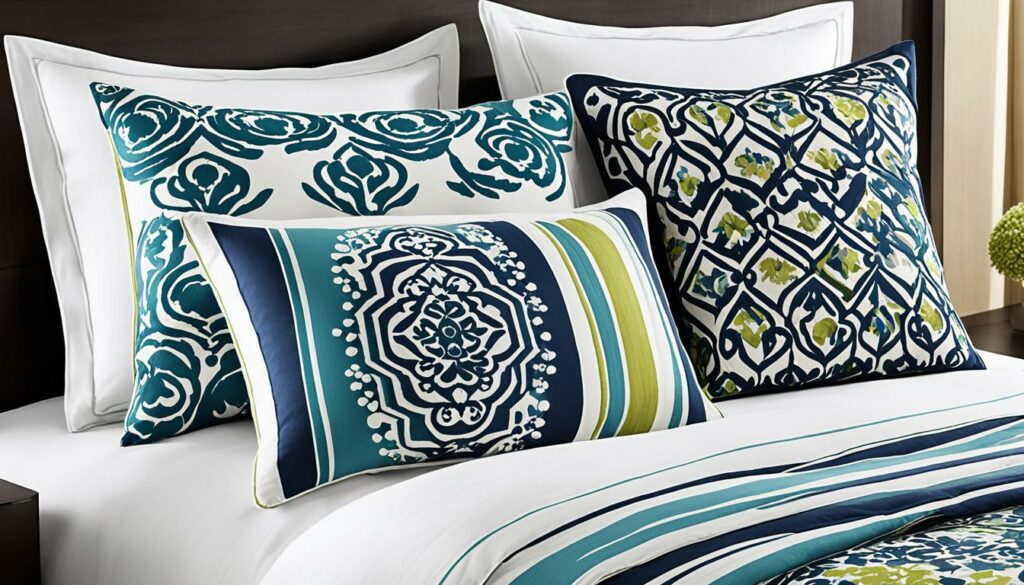 asymmetrical pillow arrangement