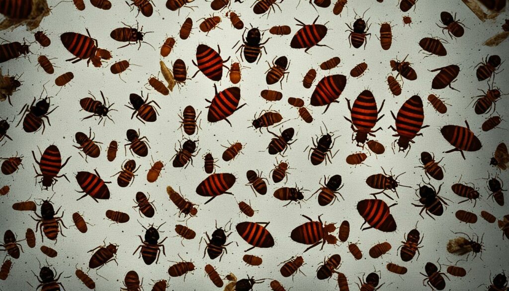 bed bug infestation on pillowcases