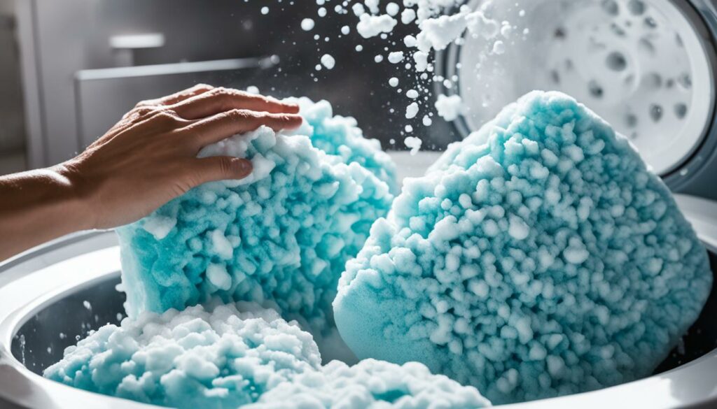 Washing foam pillows